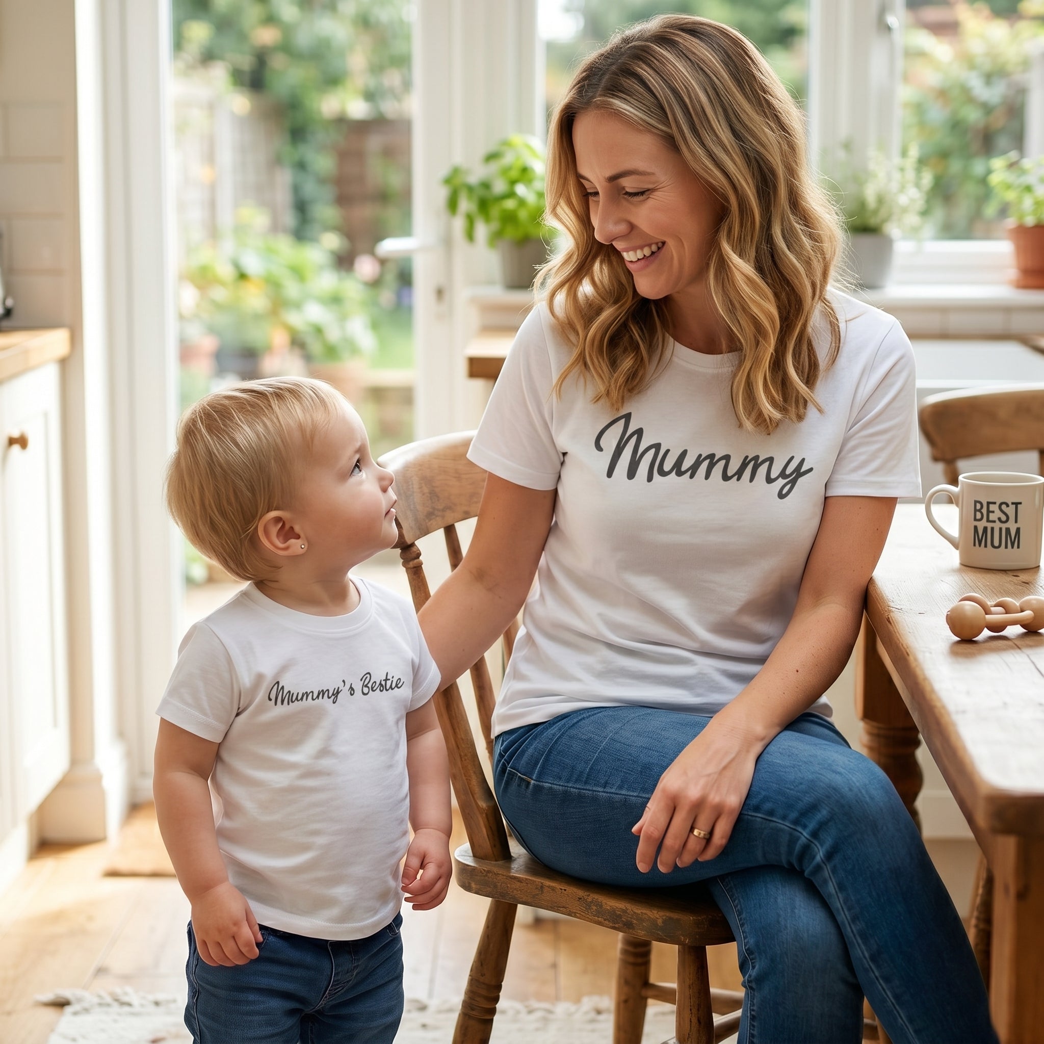 Mummy's Bestie - Baby T-Shirt & Bodysuit / Mum T-Shirt Matching Set - (Sold Separately)