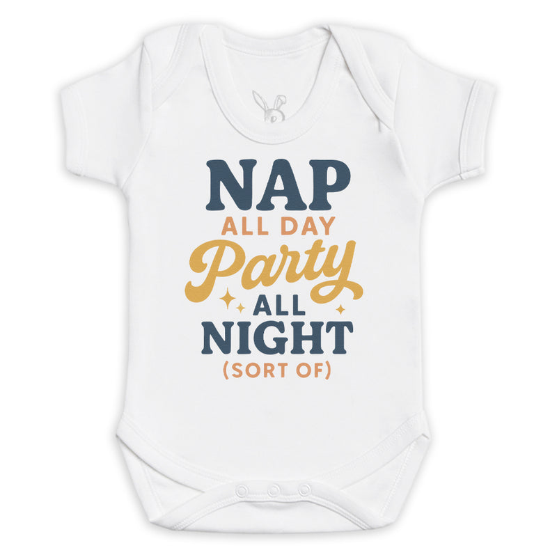 Nap All Day Party All Night - Baby Bodysuit (Choice of Style)