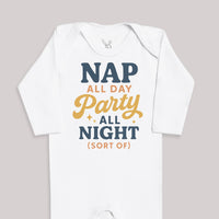 Nap All Day Party All Night - Baby Bodysuit (Choice of Style)