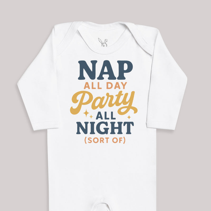 Nap All Day Party All Night - Baby Bodysuit (Choice of Style)
