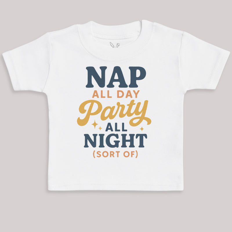 Nap All Day Party All Night - Baby Bodysuit (Choice of Style)