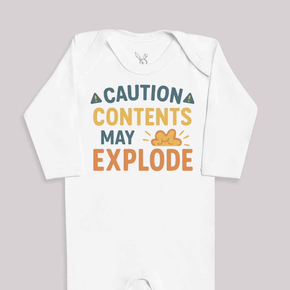 Caution Contents May Explode - Baby Bodysuit (Choice of Style)
