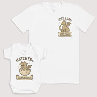 Hatched And Dangerous - Baby Gift Set - Baby Bodysuit Gift Set