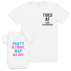 Party All Night Nap All Day - Baby Gift Set - Baby Bodysuit Gift Set
