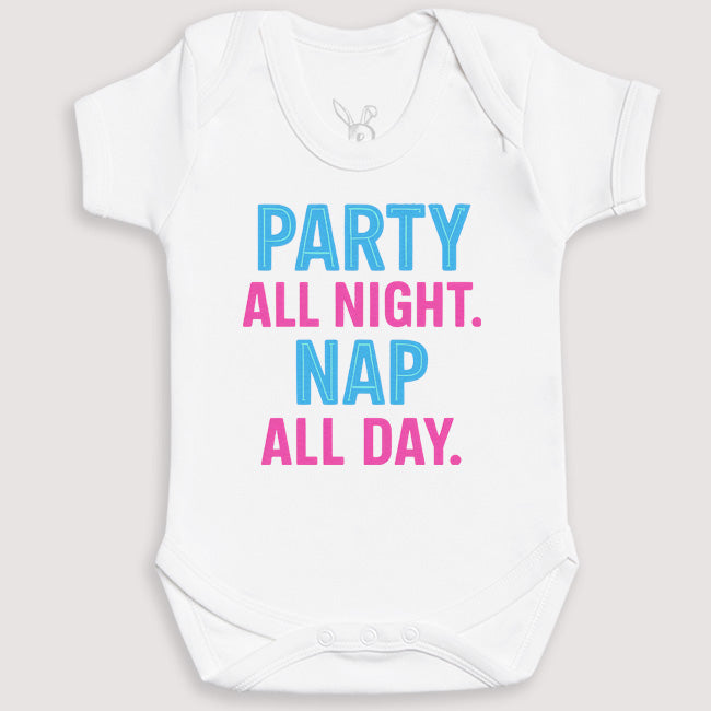 Party All Night Nap All Day - Baby Gift Set - Baby Bodysuit Gift Set