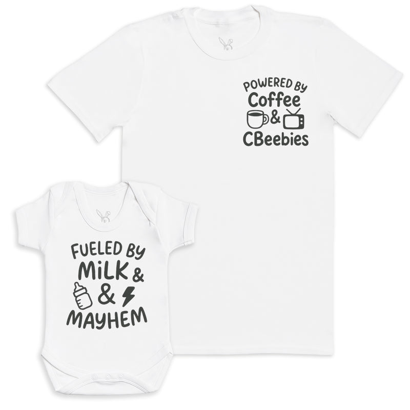 Fueled By Milk And Mayhem - Baby Gift Set - Baby Bodysuit Gift Set