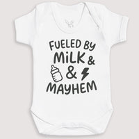 Fueled By Milk And Mayhem - Baby Gift Set - Baby Bodysuit Gift Set