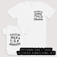 Fueled By Milk And Mayhem - Baby Gift Set - Baby Bodysuit Gift Set