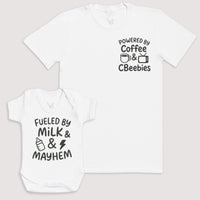 Fueled By Milk And Mayhem - Baby Gift Set - Baby Bodysuit Gift Set