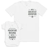 Adventure Begins With Daddy - Baby Gift Set - Baby Bodysuit Gift Set