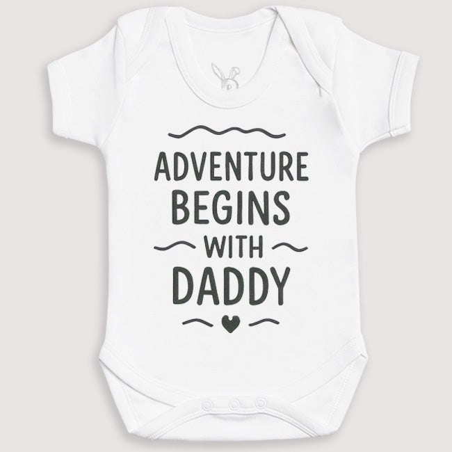 Adventure Begins With Daddy - Baby Gift Set - Baby Bodysuit Gift Set