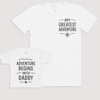 Adventure Begins With Daddy - Baby Gift Set - Baby Bodysuit Gift Set