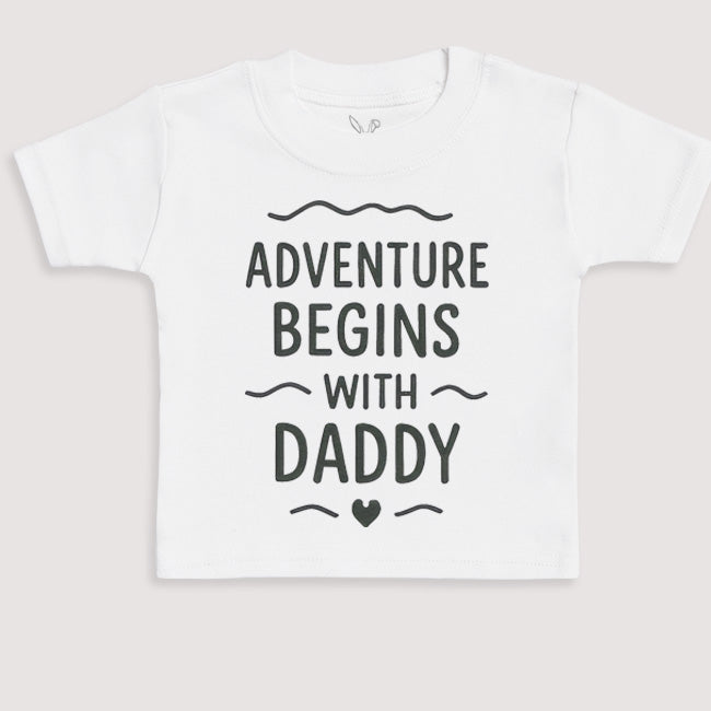 Adventure Begins With Daddy - Baby Gift Set - Baby Bodysuit Gift Set