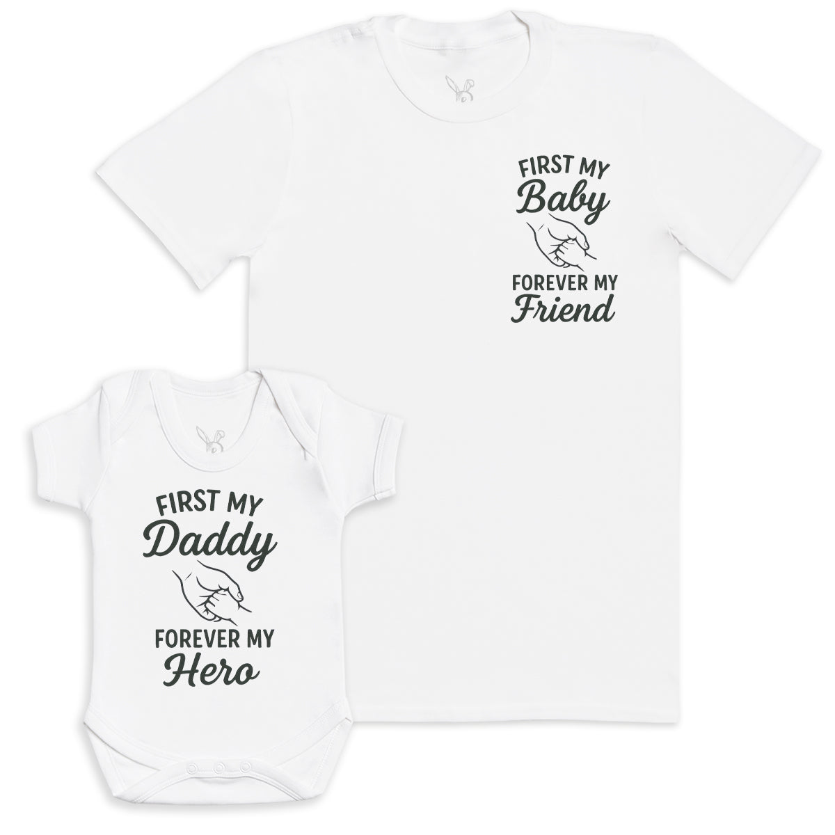 First My Daddy Forever My Hero - Baby Gift Set - Baby Bodysuit Gift Set