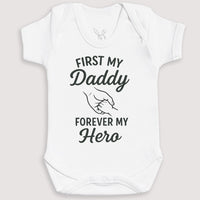 First My Daddy Forever My Hero - Baby Gift Set - Baby Bodysuit Gift Set