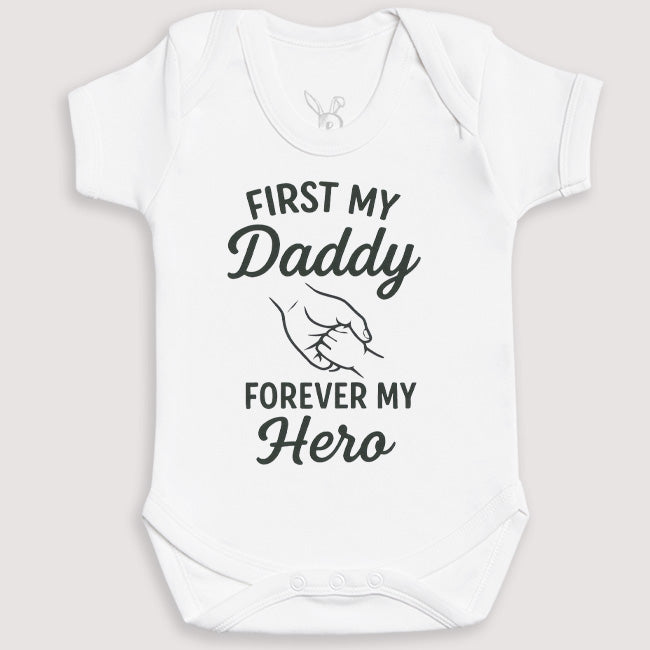 First My Daddy Forever My Hero - Baby Gift Set - Baby Bodysuit Gift Set