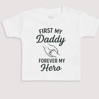 First My Daddy Forever My Hero - Baby Gift Set - Baby Bodysuit Gift Set