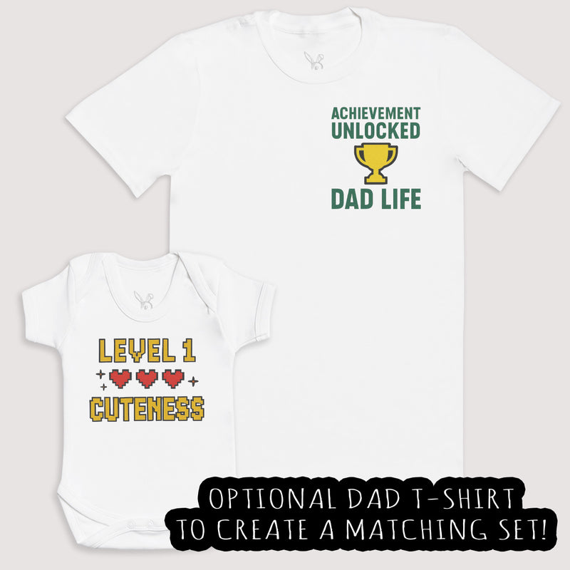 Level 1 Cuteness - Baby Gift Set - Baby Bodysuit Gift Set