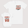 Crawls Like A V8 - Baby Gift Set - Baby Bodysuit Gift Set