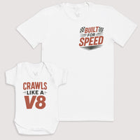Crawls Like A V8 - Baby Gift Set - Baby Bodysuit Gift Set