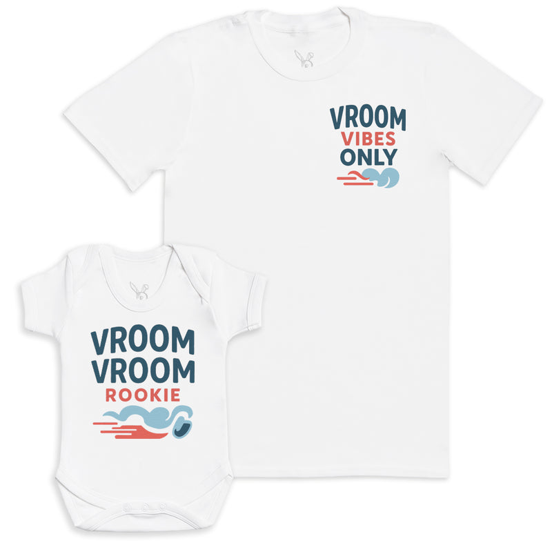 Vroom Vroom Rookie - Baby Gift Set - Baby Bodysuit Gift Set