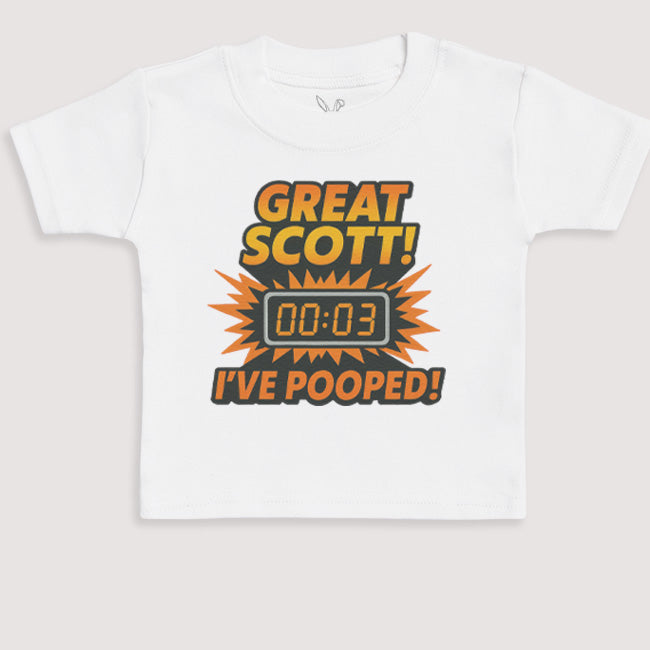 Great Scott I've Pooped - Baby Gift Set - Baby Bodysuit Gift Set