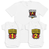 Double Trouble 1 Double Trouble 2 - Baby Gift Set - Baby Bodysuit Gift Set