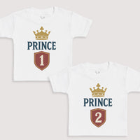 Prince 1 and Prince 2 - Baby Gift Set - Baby Bodysuit Gift Set