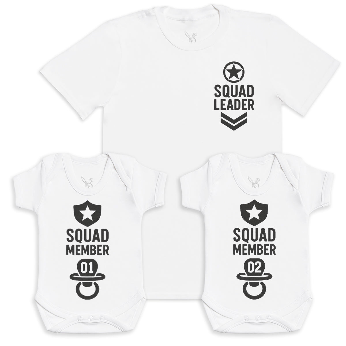 Squad Member 1 Squad Member 2 - Baby Gift Set - Baby Bodysuit Gift Set