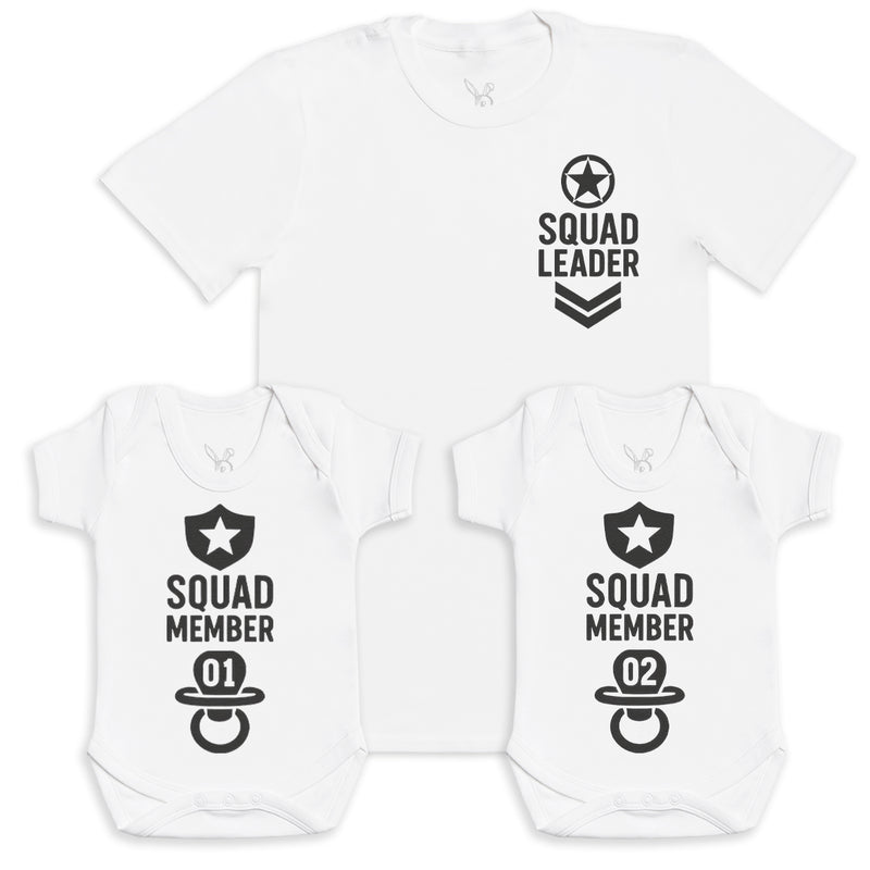 Squad Member 1 Squad Member 2 - Baby Gift Set - Baby Bodysuit Gift Set