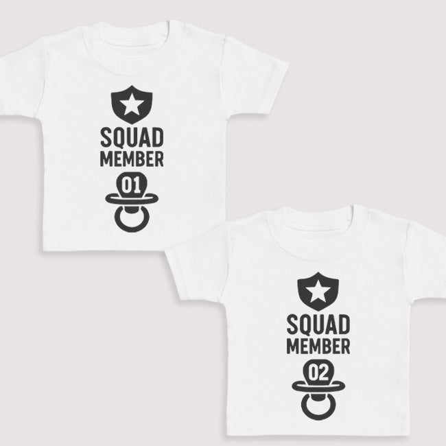 Squad Member 1 Squad Member 2 - Baby Gift Set - Baby Bodysuit Gift Set