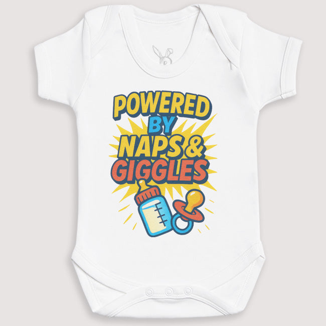 Powered By Naps And Giggles - Baby Gift Set - Baby Bodysuit Gift Set