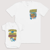 Powered By Naps And Giggles - Baby Gift Set - Baby Bodysuit Gift Set