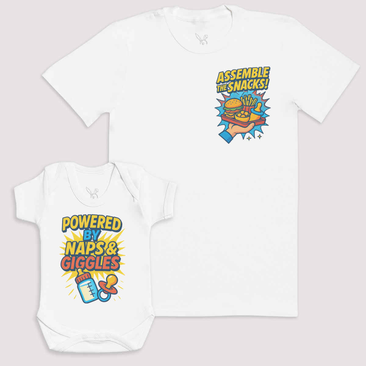 Powered By Naps And Giggles - Baby Gift Set - Baby Bodysuit Gift Set