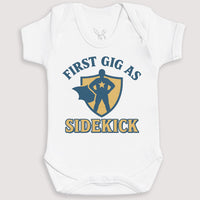 First Gig As Sidekick - Baby Gift Set - Baby Bodysuit Gift Set