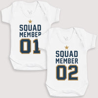 Squad Member 01 and 02 - Baby Gift Set - Baby Bodysuit Gift Set