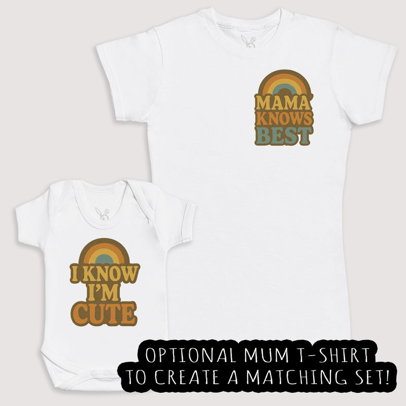 I Know I'm Cute - Baby Gift Set - Baby Bodysuit Gift Set