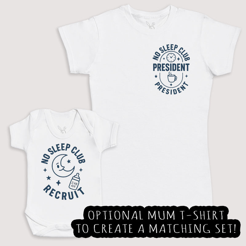 No Sleep Club Recruit - Baby Gift Set - Baby Bodysuit Gift Set