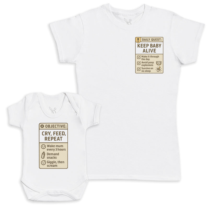 Cry Feed Repeat - Baby Gift Set - Baby Bodysuit Gift Set