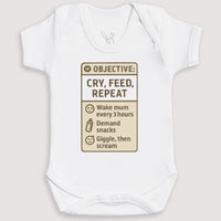 Cry Feed Repeat - Baby Gift Set - Baby Bodysuit Gift Set