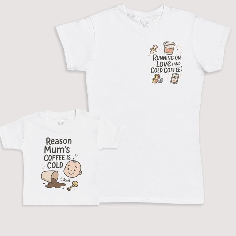 Reason Mums Coffee Is Cold - Baby Gift Set - Baby Bodysuit Gift Set