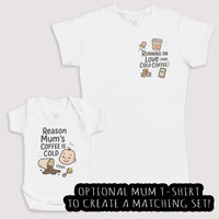 Reason Mums Coffee Is Cold - Baby Gift Set - Baby Bodysuit Gift Set