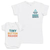 Tiny Button Masher - Baby Gift Set - Baby Bodysuit Gift Set