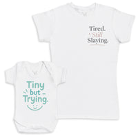 Tiny But Trying - Baby Gift Set - Baby Bodysuit Gift Set