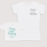 Tiny But Trying - Baby Gift Set - Baby Bodysuit Gift Set