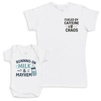 Running On Milk And Mayhem - Baby Gift Set - Baby Bodysuit Gift Set