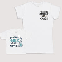 Running On Milk And Mayhem - Baby Gift Set - Baby Bodysuit Gift Set
