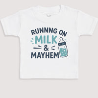Running On Milk And Mayhem - Baby Gift Set - Baby Bodysuit Gift Set