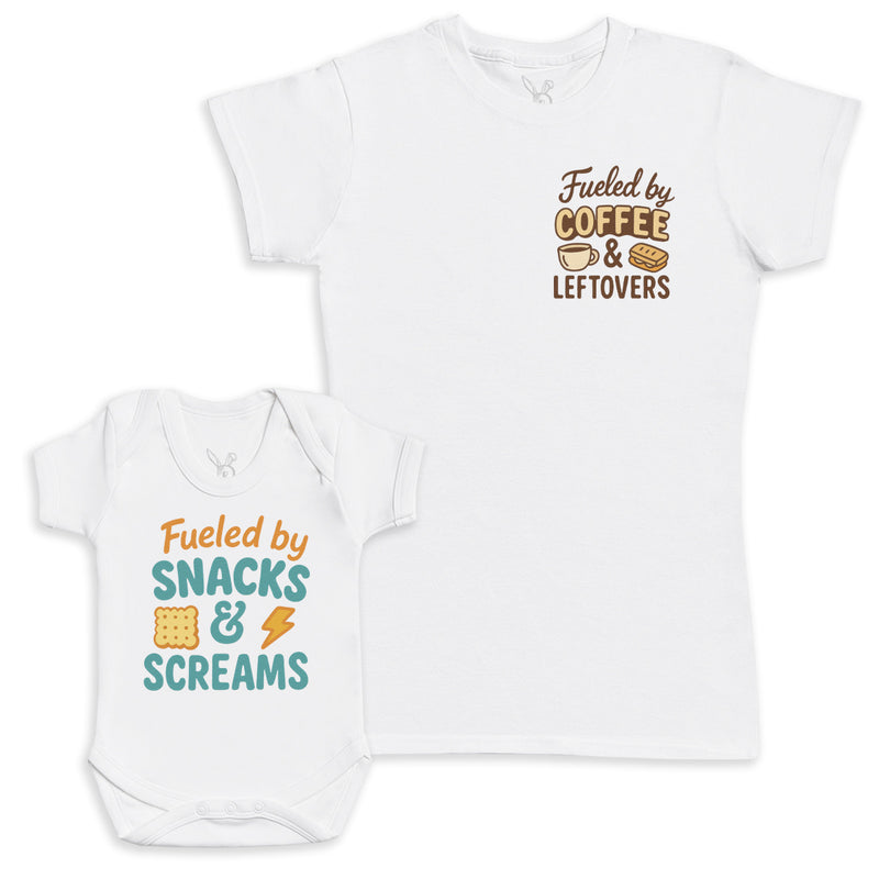 Fueled by Snacks and Screams - Baby Gift Set - Baby Bodysuit Gift Set