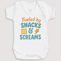 Fueled by Snacks and Screams - Baby Gift Set - Baby Bodysuit Gift Set